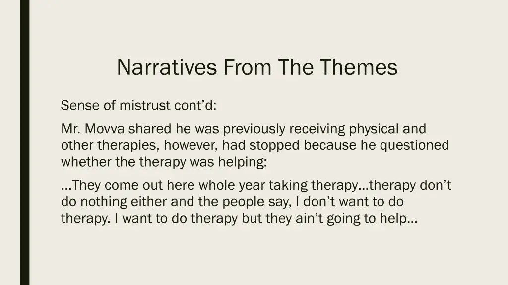 narratives from the themes 3