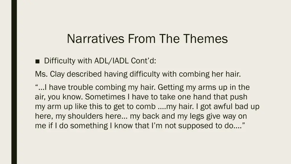narratives from the themes 4