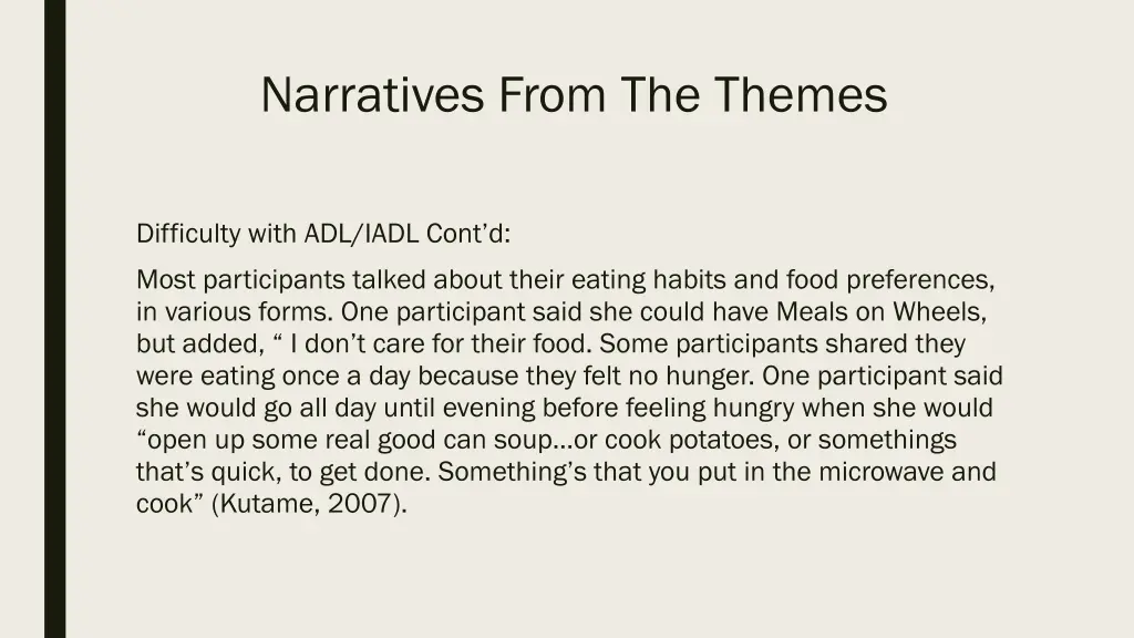narratives from the themes 5
