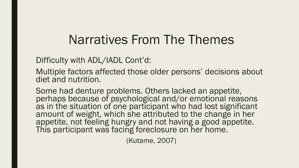 narratives from the themes 6