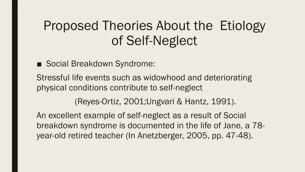proposed theories about the etiology of self
