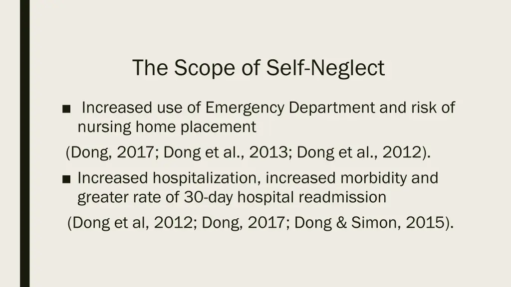 the scope of self neglect