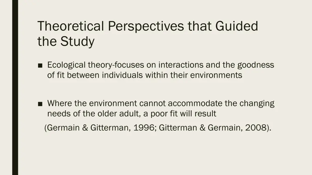 theoretical perspectives that guided the study 2