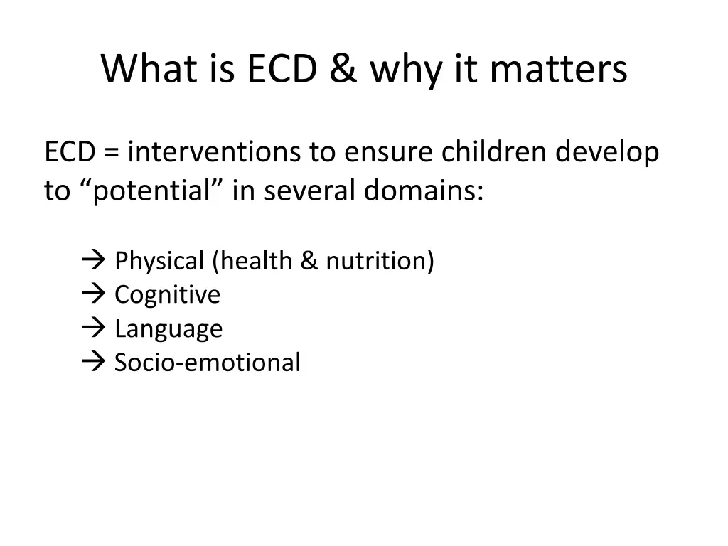 what is ecd why it matters