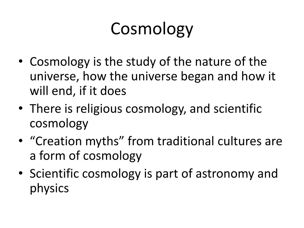 cosmology