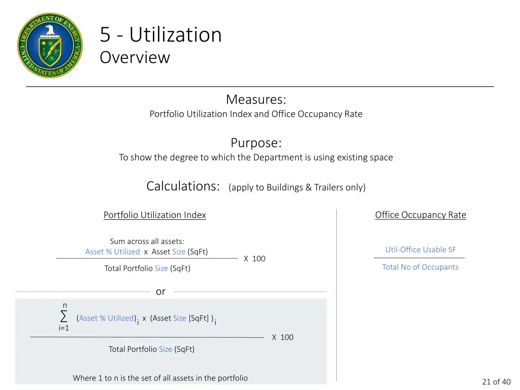 5 utilization overview