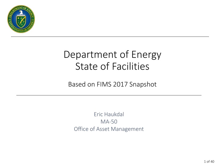 department of energy state of facilities