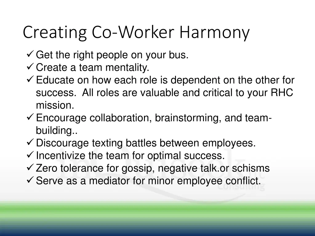 creating co worker harmony