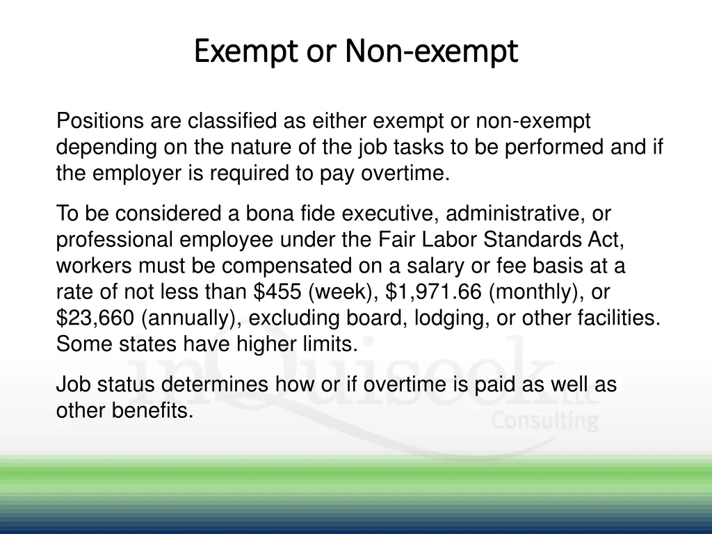 exempt or non exempt or non exempt