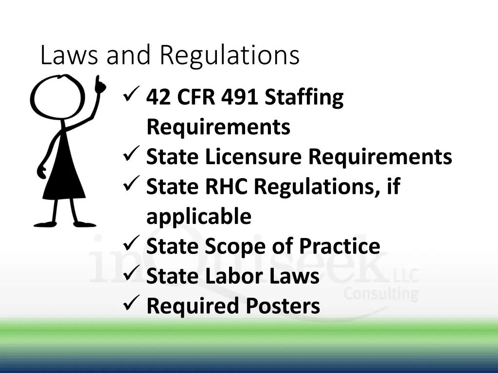 laws and regulations 42 cfr 491 staffing