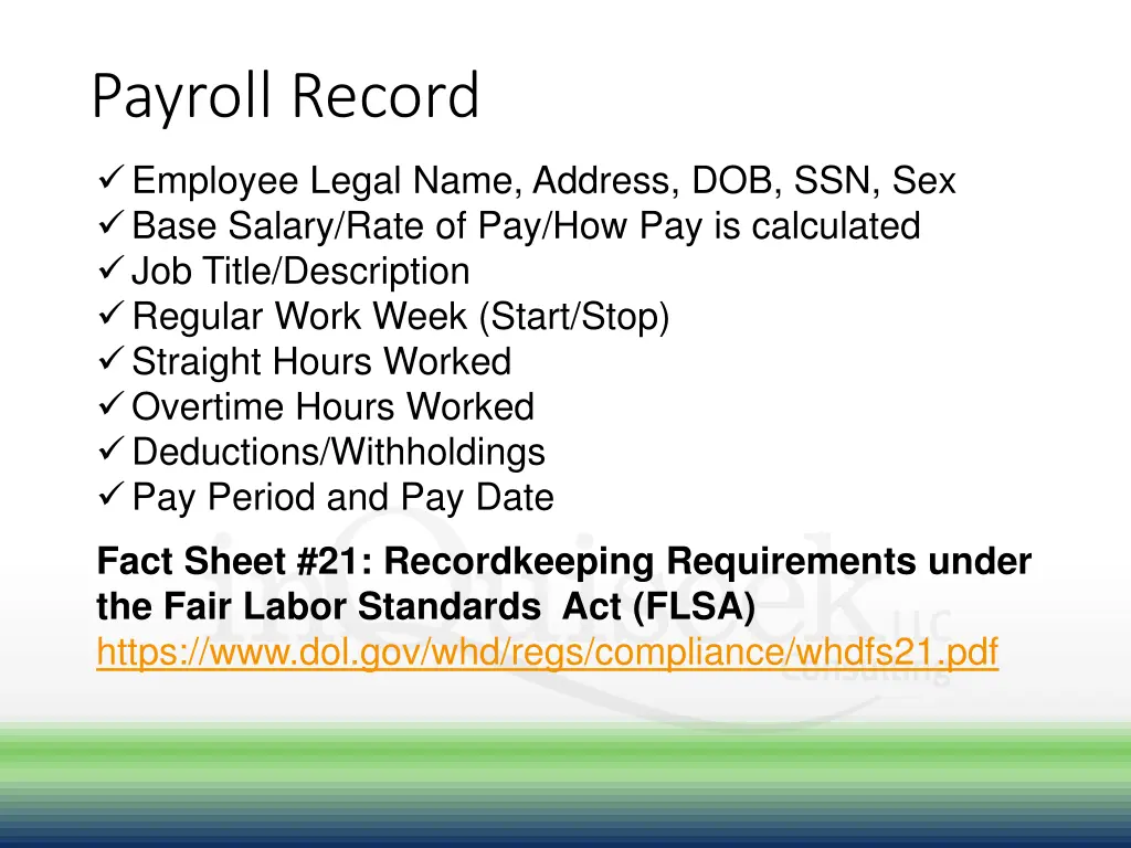payroll record