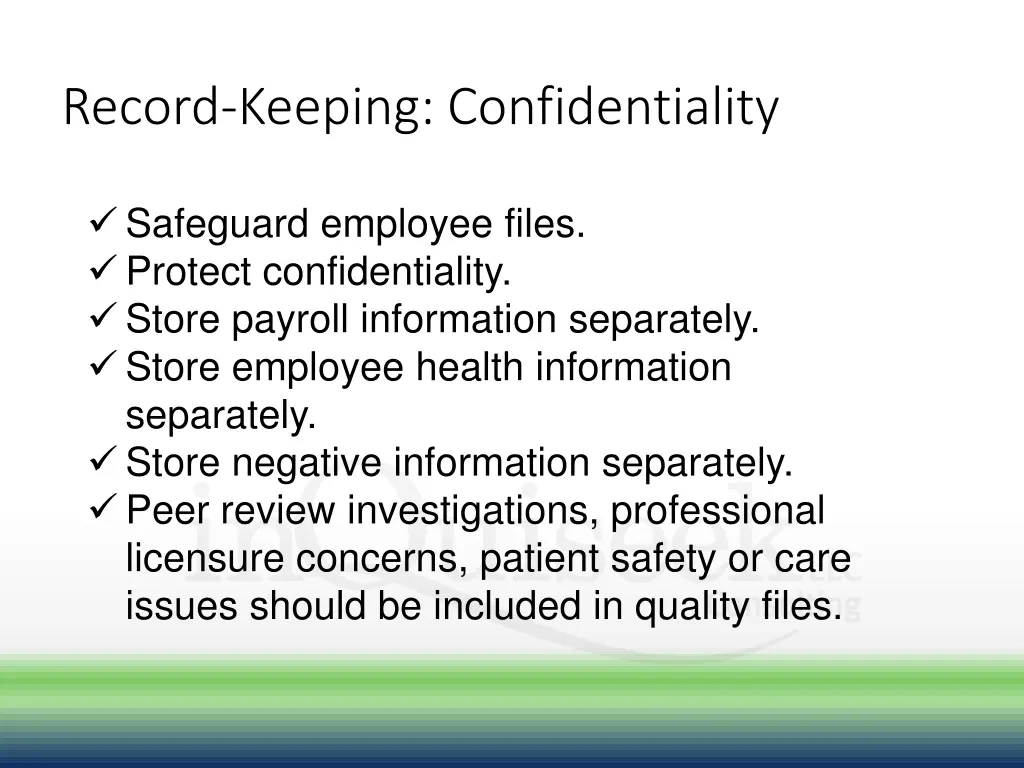 record keeping confidentiality
