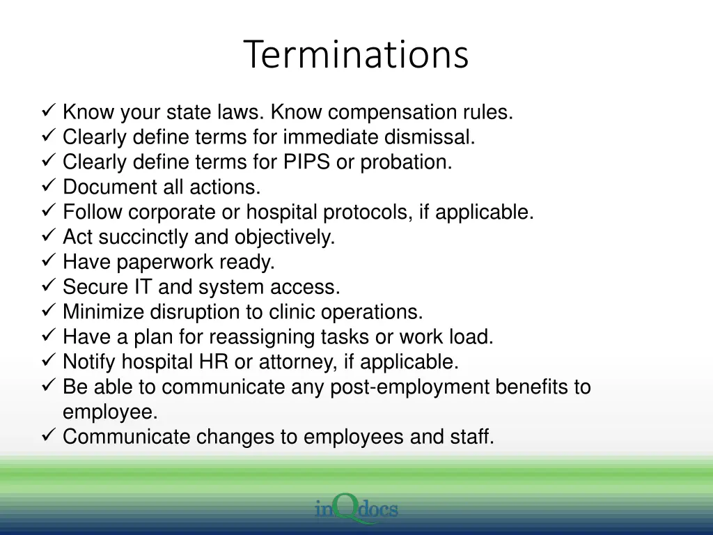terminations