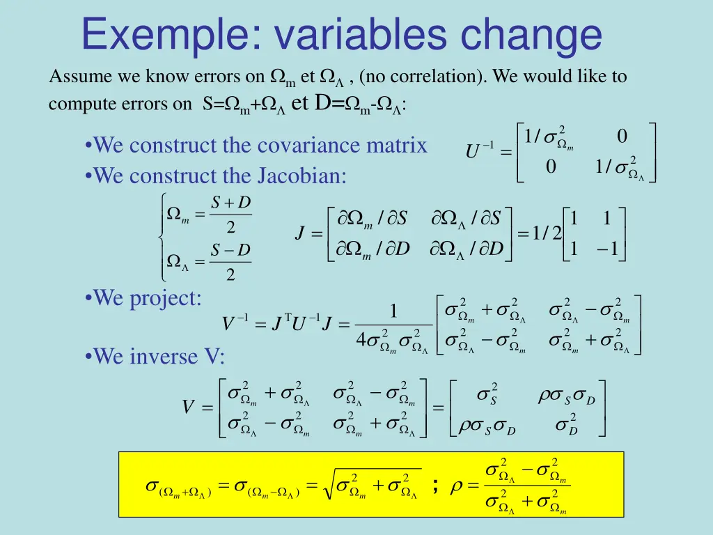 exemple variables change
