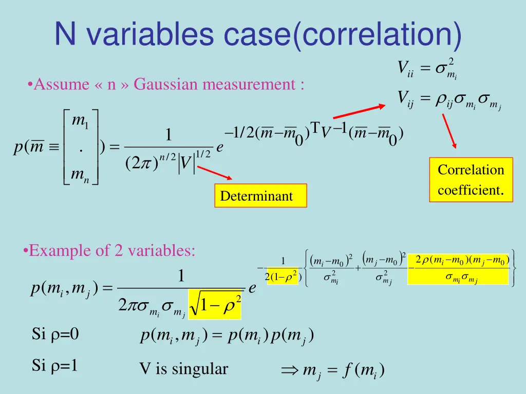 n variables case correlation