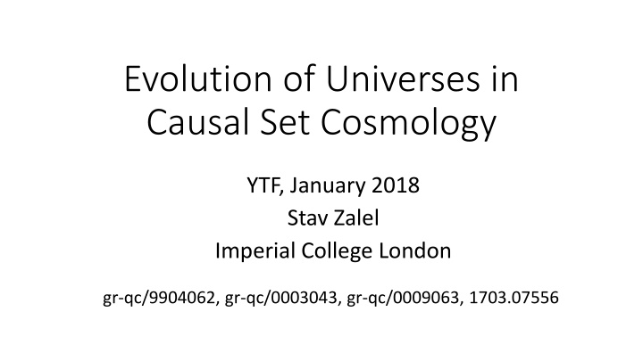 evolution of universes in causal set cosmology