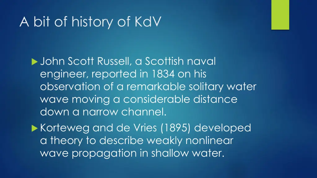 a bit of history of kdv