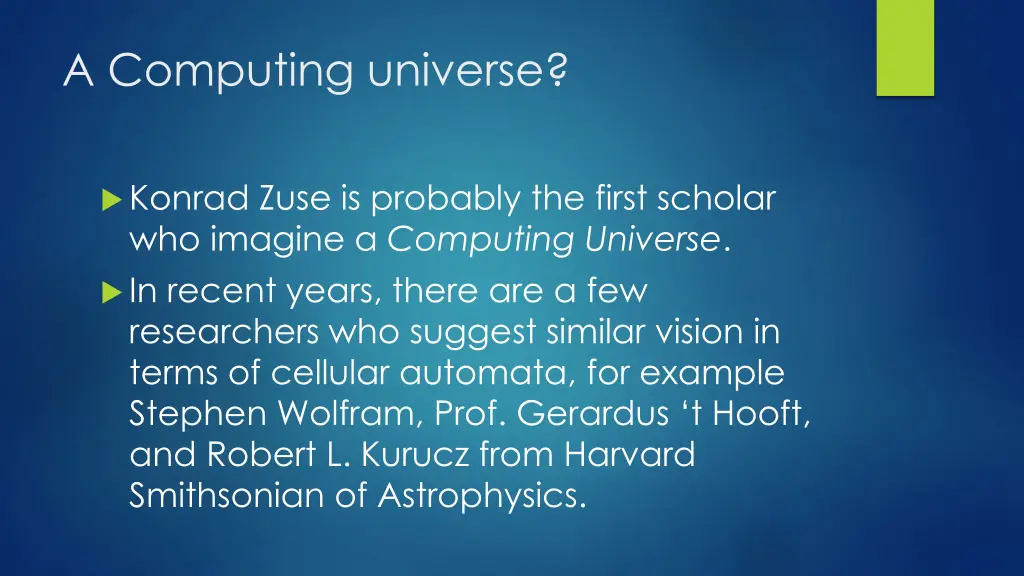 a computing universe