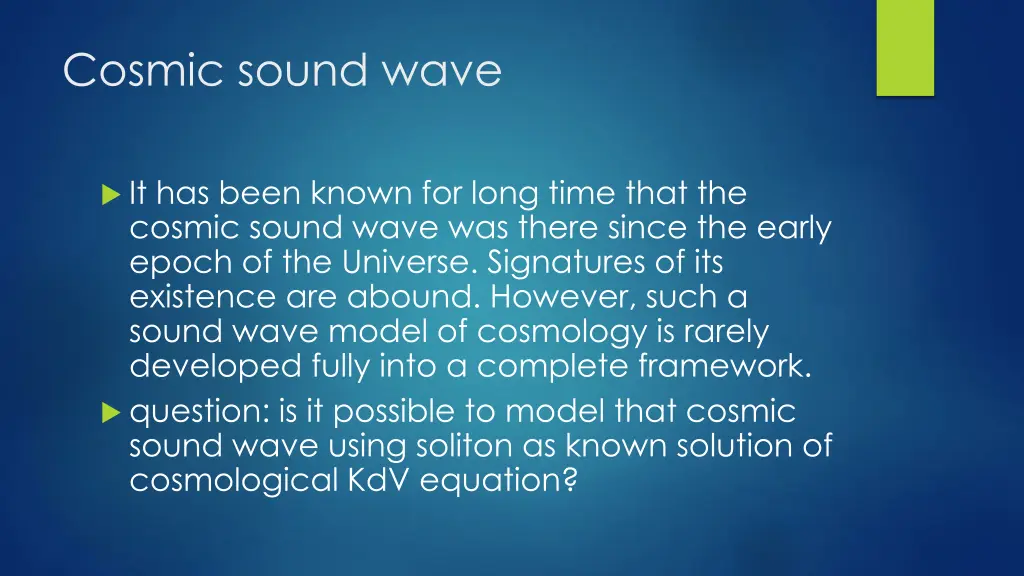 cosmic sound wave