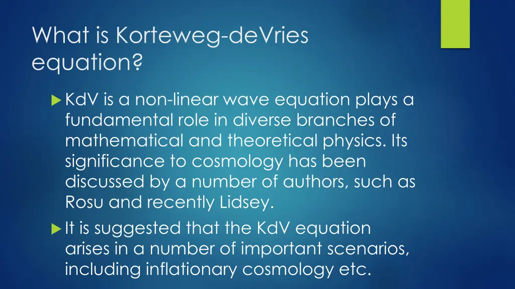 what is korteweg devries equation