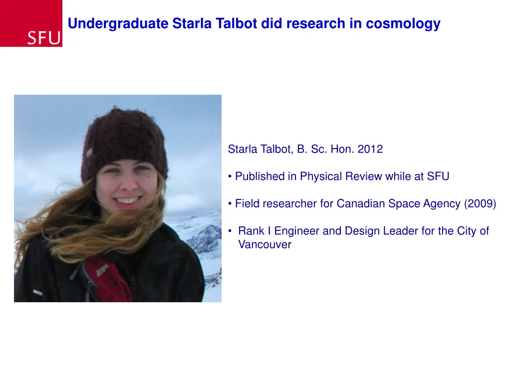 undergraduate starla talbot did research