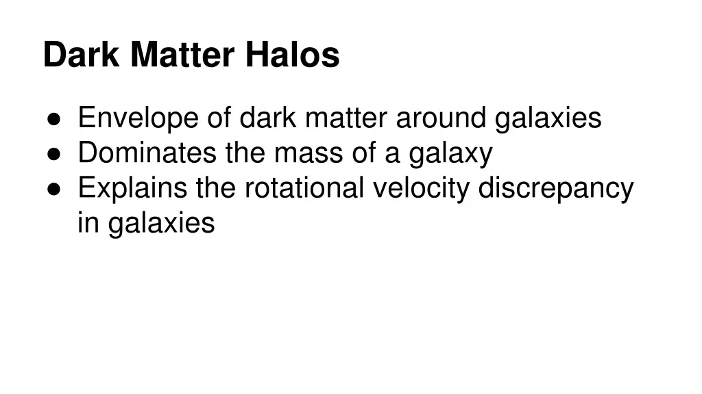 dark matter halos 1