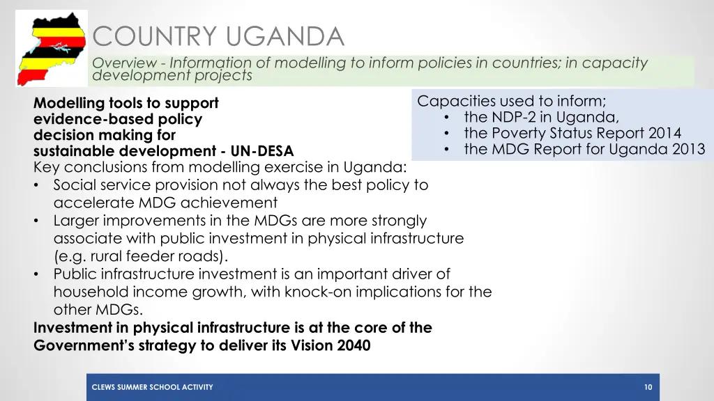 country uganda overview information of modelling