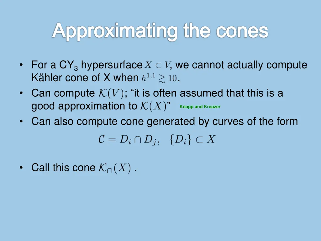 approximating the cones