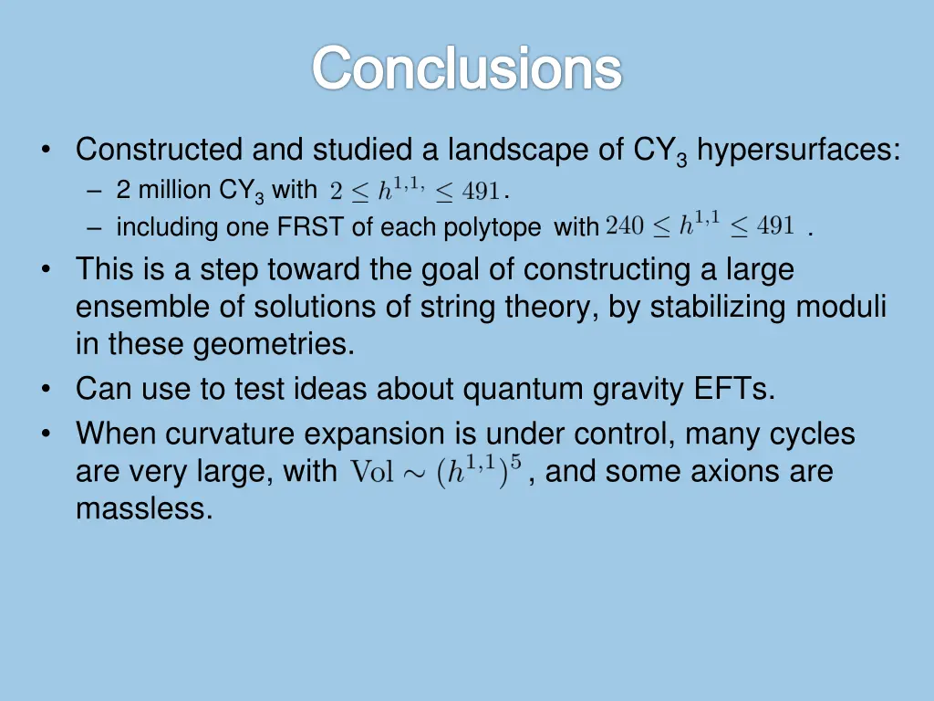 conclusions