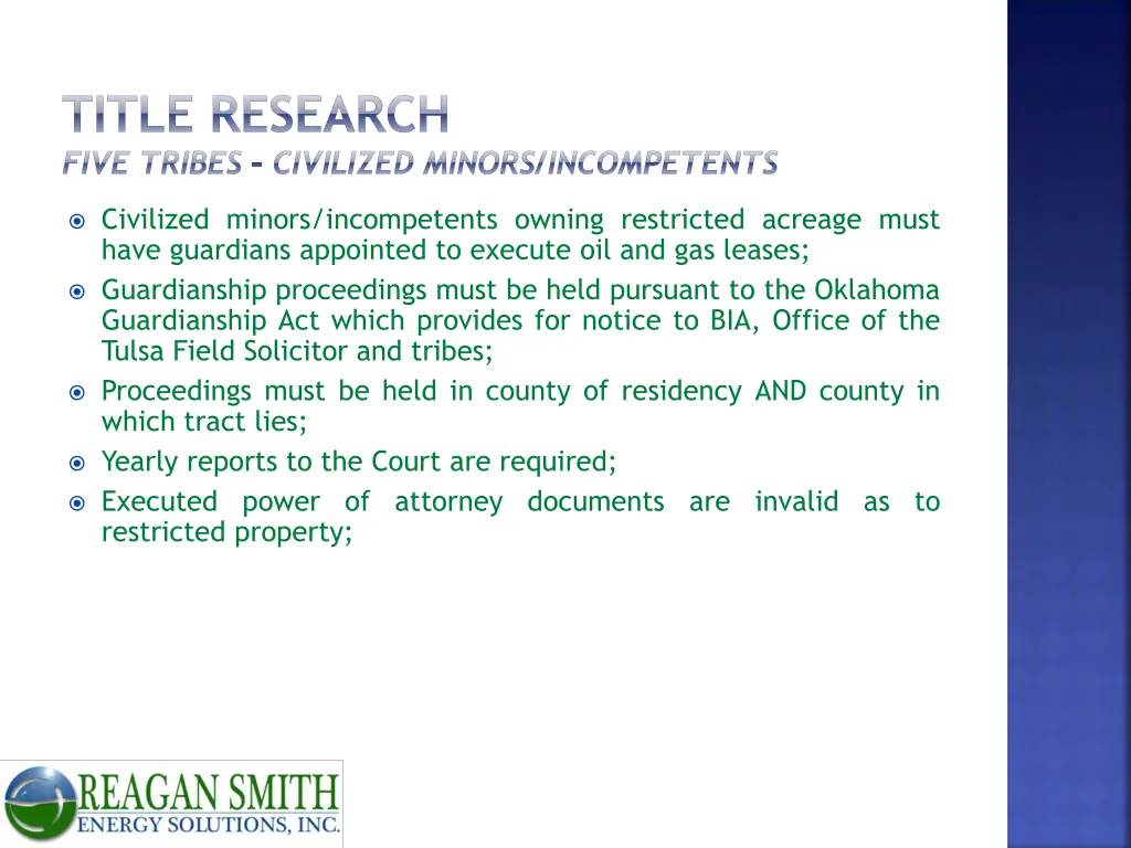 title research five tribes civilized minors