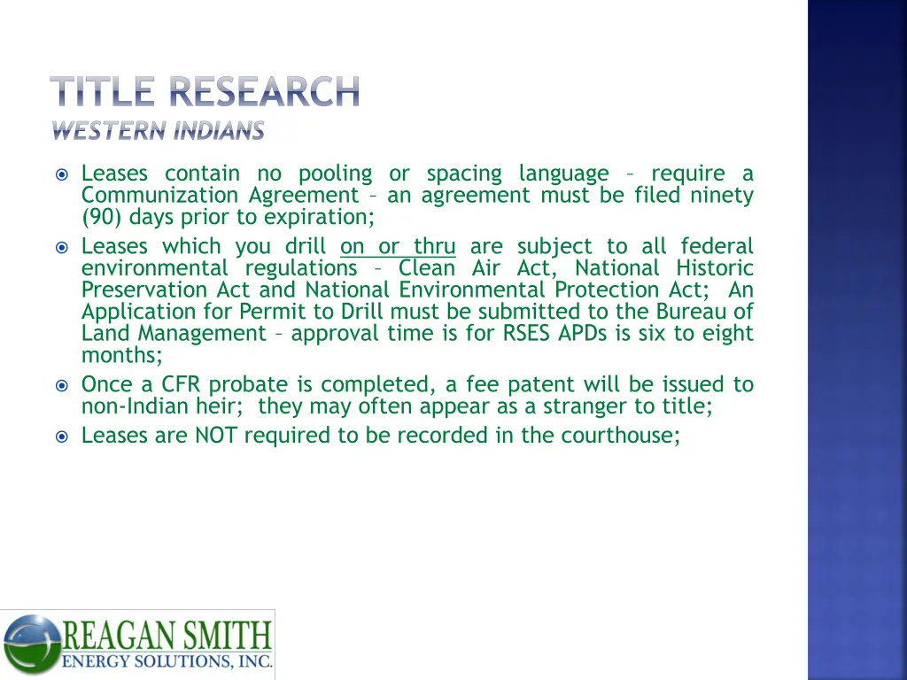 title research western indians 1