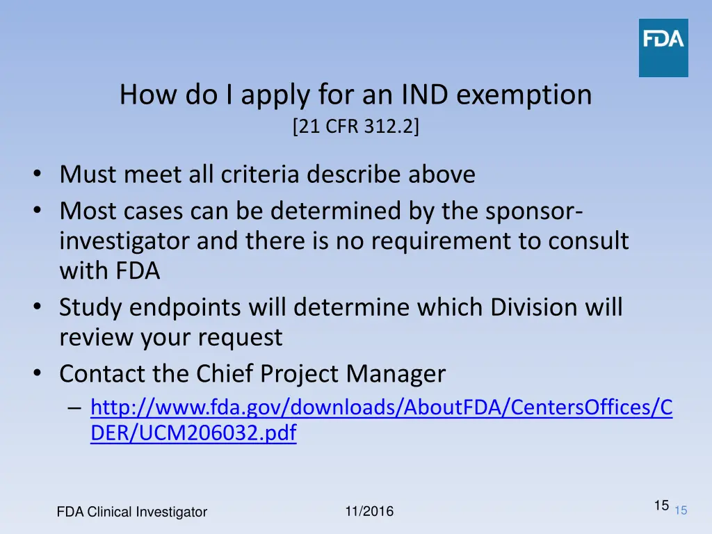 how do i apply for an ind exemption 21 cfr 312 2