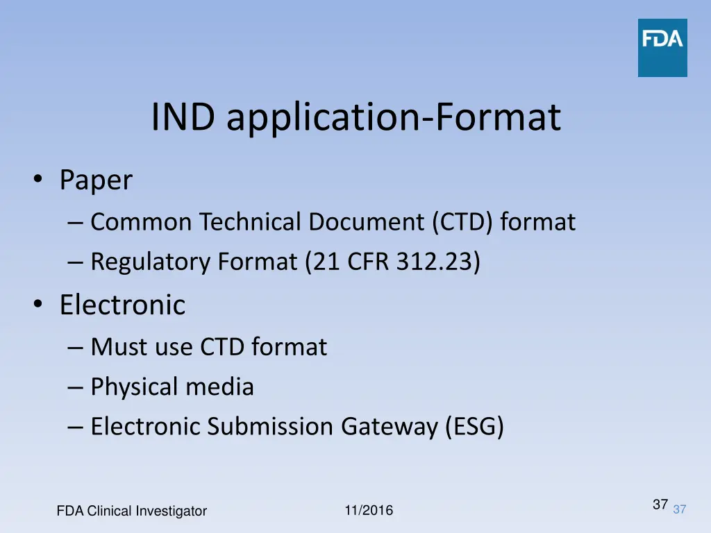 ind application format