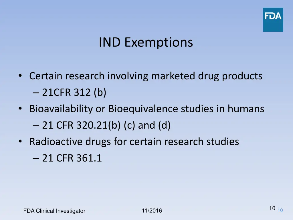 ind exemptions