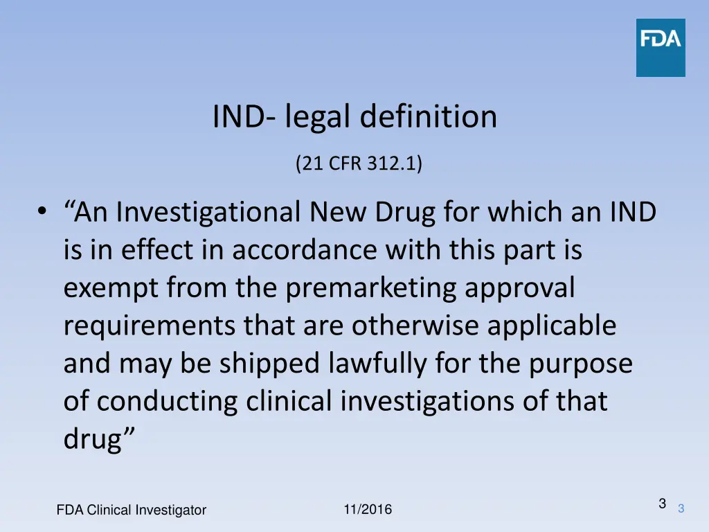 ind legal definition 21 cfr 312 1