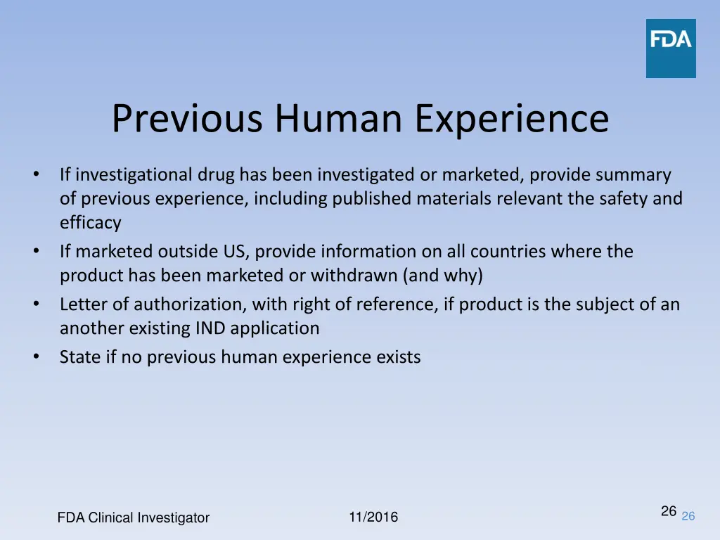previous human experience