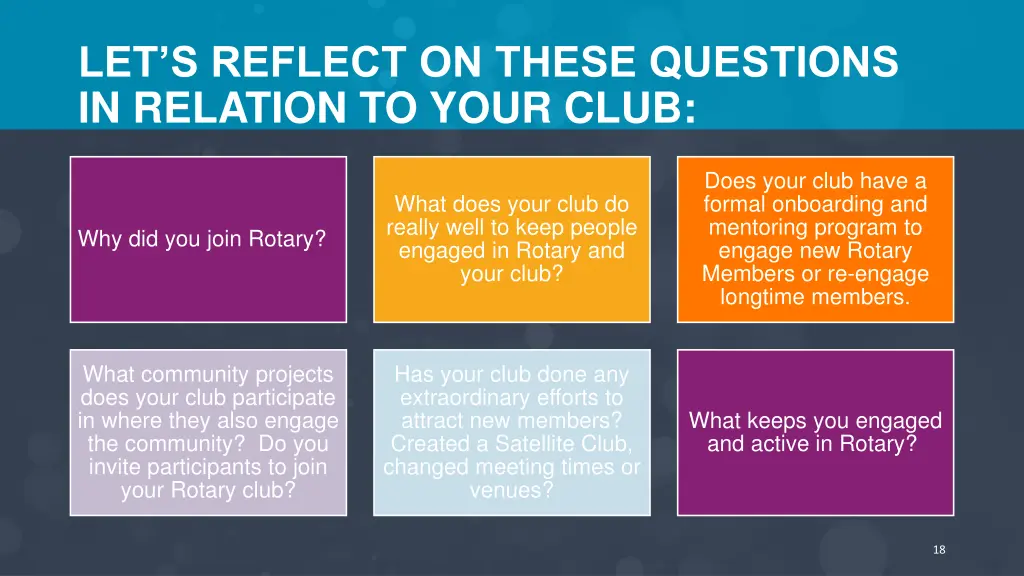 let s reflect on these questions in relation