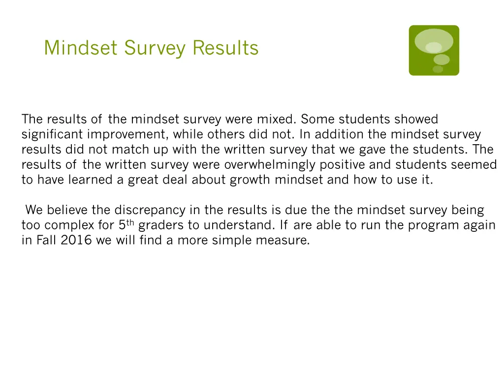 mindset survey results