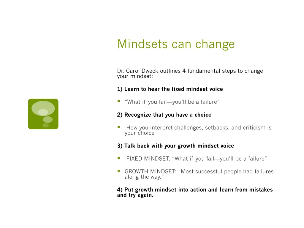 mindsets can change