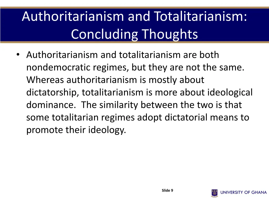 authoritarianism and totalitarianism concluding
