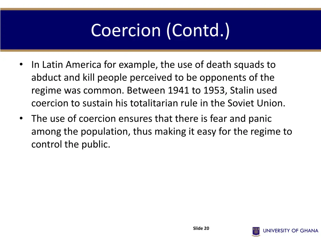 coercion contd