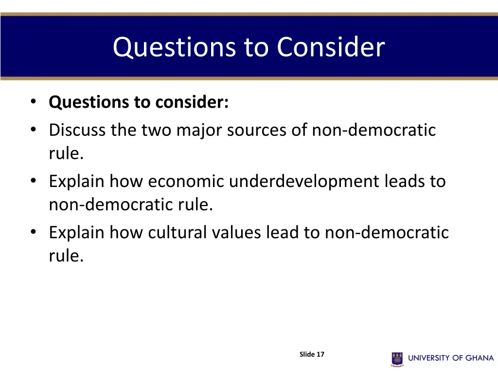 questions to consider