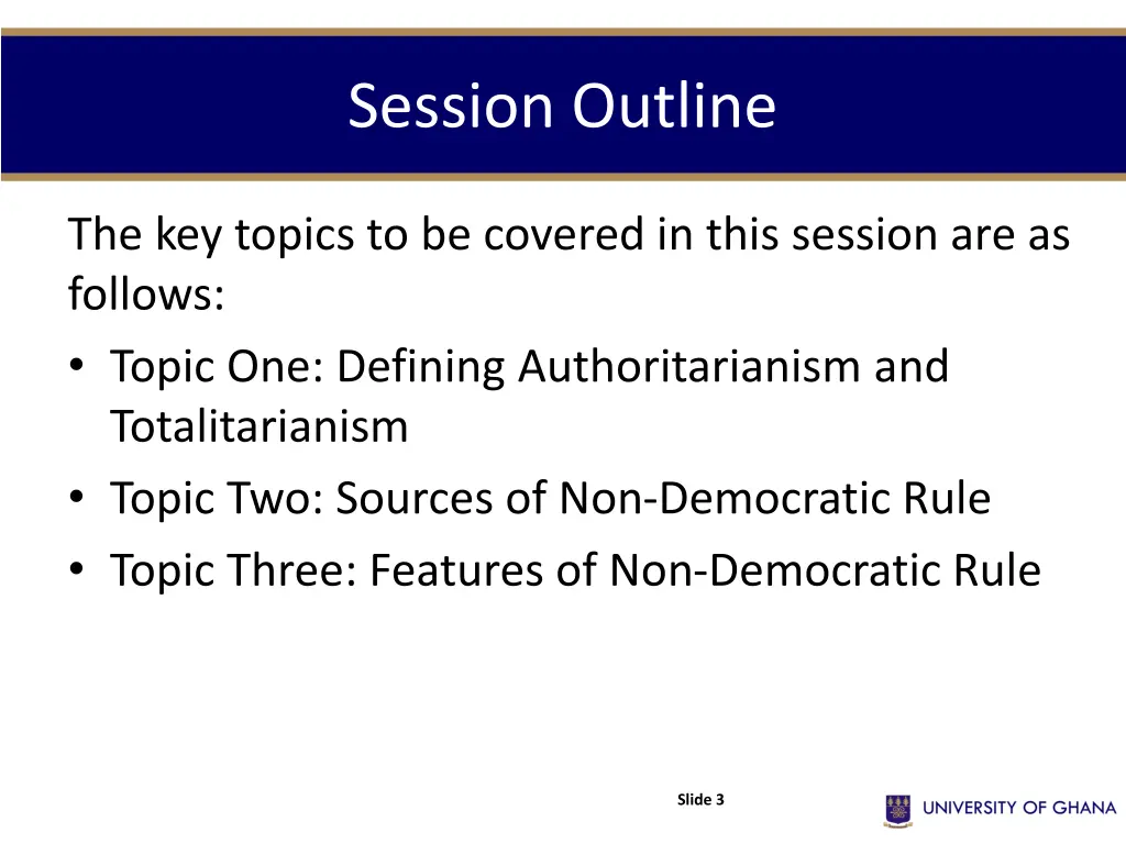 session outline