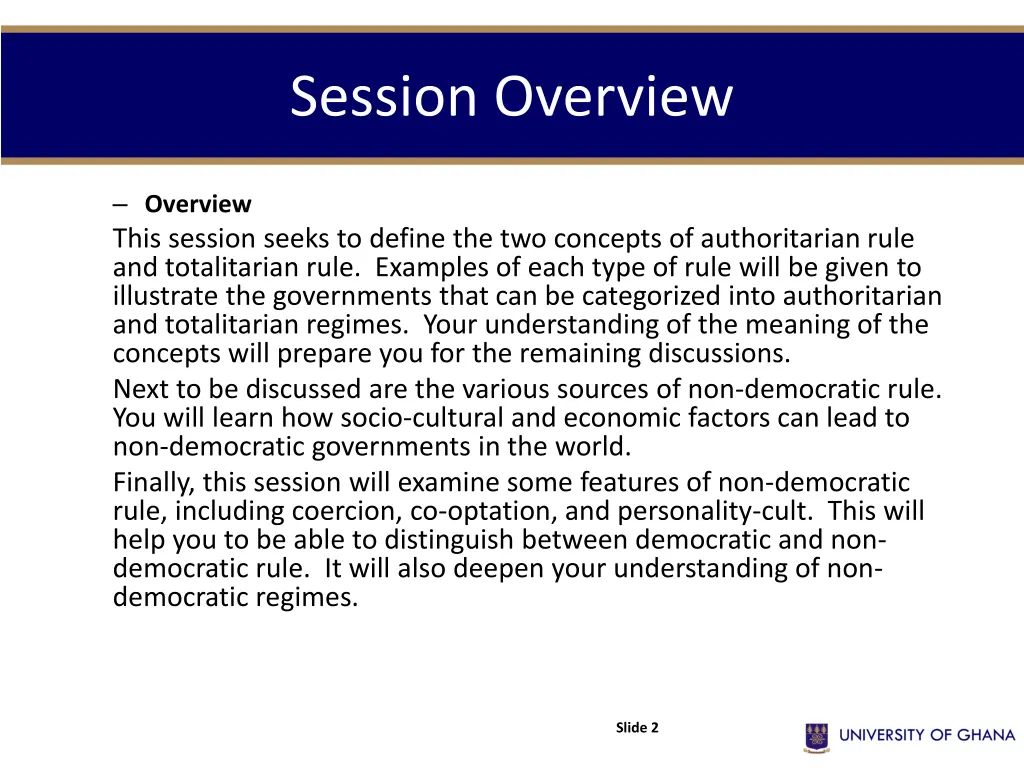 session overview