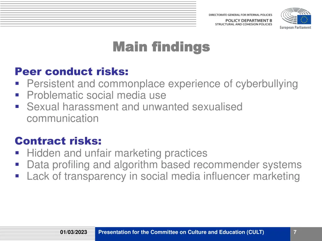 main findings main findings 1