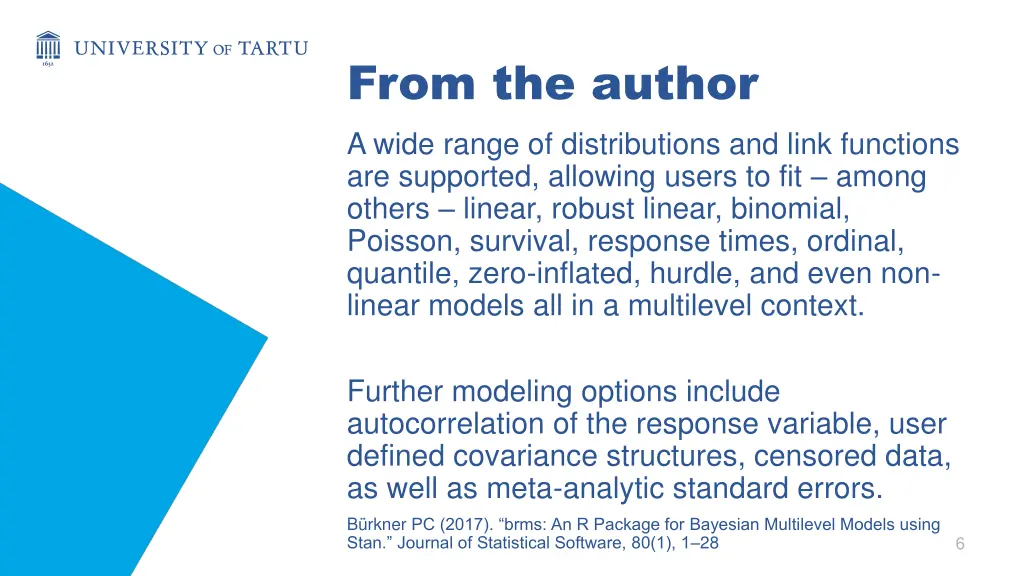 from the author a wide range of distributions