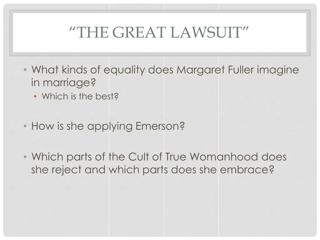 the great lawsuit