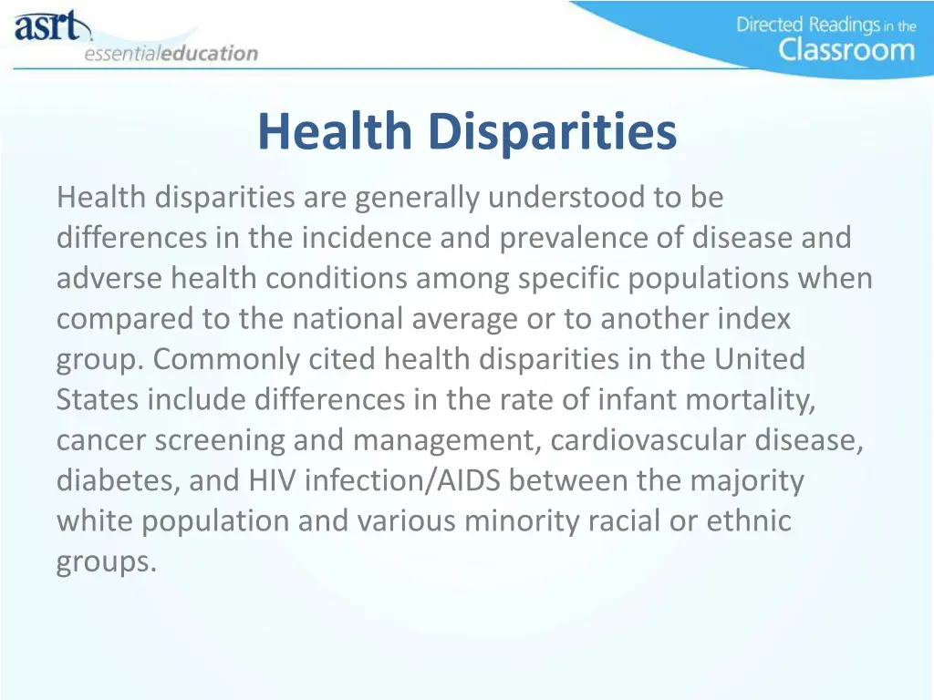health disparities