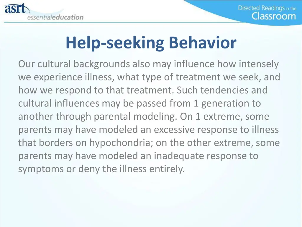 help seeking behavior