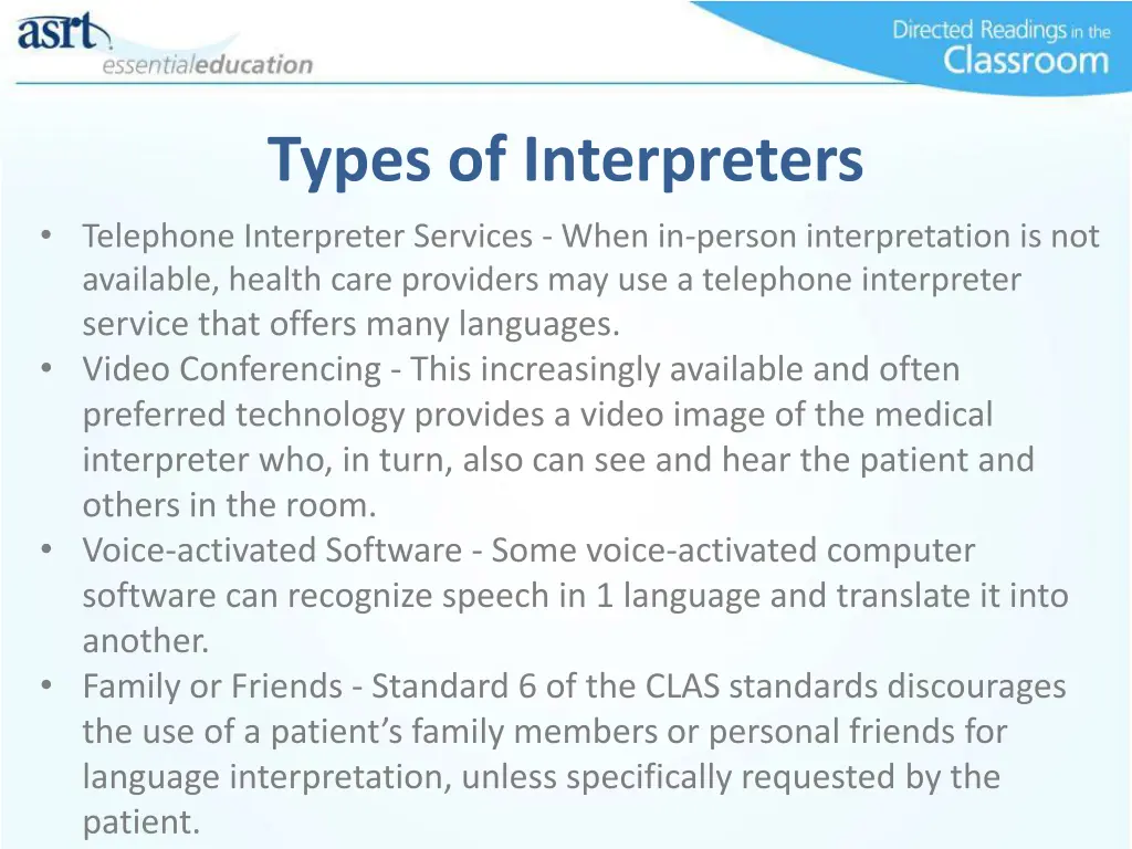 types of interpreters telephone interpreter